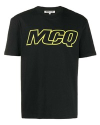 Мужская черная футболка с круглым вырезом с принтом от McQ Alexander McQueen