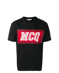 Мужская черная футболка с круглым вырезом с принтом от McQ Alexander McQueen