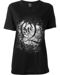 Женская черная футболка с круглым вырезом с принтом от McQ by Alexander McQueen