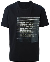 Мужская черная футболка с круглым вырезом с принтом от McQ by Alexander McQueen