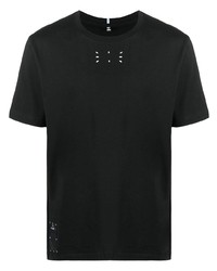 Мужская черная футболка с круглым вырезом с принтом от McQ