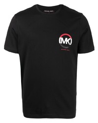 Мужская черная футболка с круглым вырезом с принтом от Michael Kors