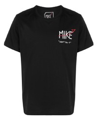 Мужская черная футболка с круглым вырезом с принтом от MIKE