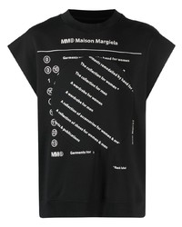 Мужская черная футболка с круглым вырезом с принтом от MM6 MAISON MARGIELA