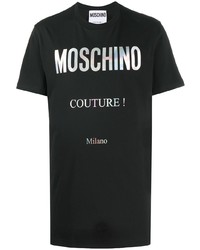 Мужская черная футболка с круглым вырезом с принтом от Moschino