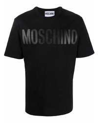 Мужская черная футболка с круглым вырезом с принтом от Moschino