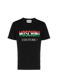 Мужская черная футболка с круглым вырезом с принтом от Moschino