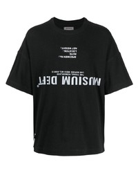 Мужская черная футболка с круглым вырезом с принтом от Musium Div.