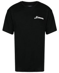 Мужская черная футболка с круглым вырезом с принтом от Nahmias