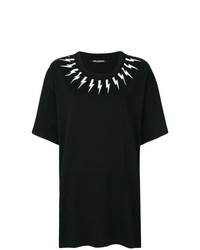 Женская черная футболка с круглым вырезом с принтом от Neil Barrett