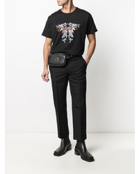 Мужская черная футболка с круглым вырезом с принтом от Givenchy