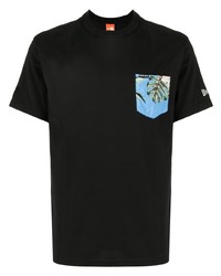 Мужская черная футболка с круглым вырезом с принтом от New Era Cap