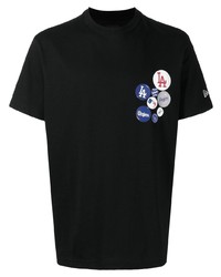 Мужская черная футболка с круглым вырезом с принтом от New Era Cap