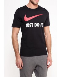 Мужская черная футболка с круглым вырезом с принтом от Nike