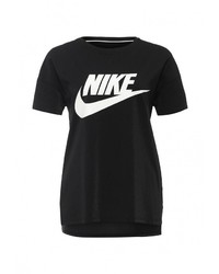 Женская черная футболка с круглым вырезом с принтом от Nike
