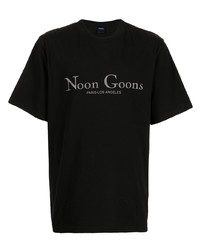Мужская черная футболка с круглым вырезом с принтом от Noon Goons