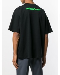 Мужская черная футболка с круглым вырезом с принтом от Styland
