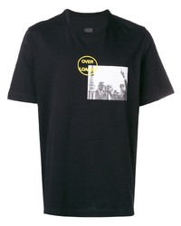 Мужская черная футболка с круглым вырезом с принтом от Oamc