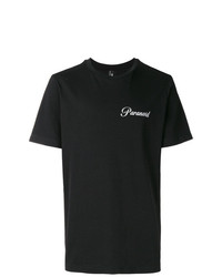 Мужская черная футболка с круглым вырезом с принтом от Omc