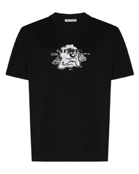 Мужская черная футболка с круглым вырезом с принтом от Our Legacy