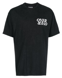 Мужская черная футболка с круглым вырезом с принтом от OVER OVE