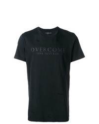 Мужская черная футболка с круглым вырезом с принтом от Overcome