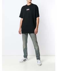 Мужская черная футболка с круглым вырезом с принтом от Represent