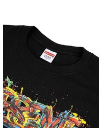 Мужская черная футболка с круглым вырезом с принтом от Supreme