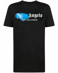 Мужская черная футболка с круглым вырезом с принтом от Palm Angels