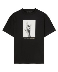 Мужская черная футболка с круглым вырезом с принтом от Palm Angels