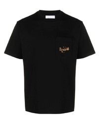 Мужская черная футболка с круглым вырезом с принтом от Palmes