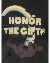 Мужская черная футболка с круглым вырезом с принтом от HONOR THE GIFT