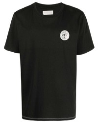 Мужская черная футболка с круглым вырезом с принтом от Paura