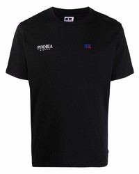Мужская черная футболка с круглым вырезом с принтом от PHOBIA