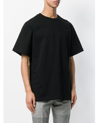 Мужская черная футболка с круглым вырезом с принтом от Juun.J