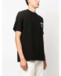 Мужская черная футболка с круглым вырезом с принтом от ARTE
