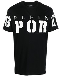 Мужская черная футболка с круглым вырезом с принтом от Plein Sport