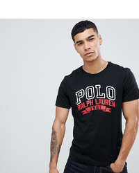 Мужская черная футболка с круглым вырезом с принтом от Polo Ralph Lauren