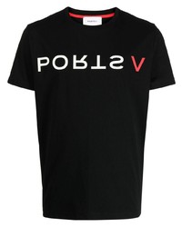 Мужская черная футболка с круглым вырезом с принтом от Ports V
