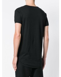 Мужская черная футболка с круглым вырезом с принтом от Ann Demeulemeester