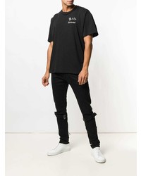 Мужская черная футболка с круглым вырезом с принтом от Mr. Completely