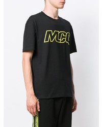 Мужская черная футболка с круглым вырезом с принтом от McQ Alexander McQueen