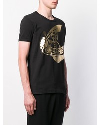 Мужская черная футболка с круглым вырезом с принтом от Vivienne Westwood Anglomania