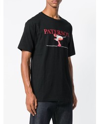 Мужская черная футболка с круглым вырезом с принтом от Paterson.