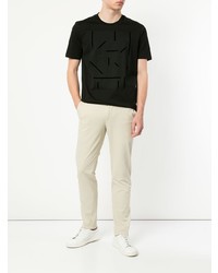 Мужская черная футболка с круглым вырезом с принтом от D'urban
