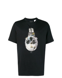 Мужская черная футболка с круглым вырезом с принтом от Ps By Paul Smith