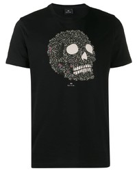 Мужская черная футболка с круглым вырезом с принтом от PS Paul Smith