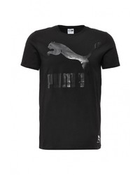 Мужская черная футболка с круглым вырезом с принтом от Puma