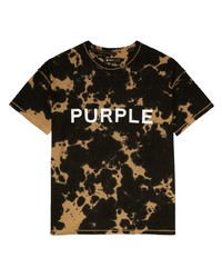 Мужская черная футболка с круглым вырезом с принтом от purple brand