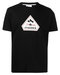Мужская черная футболка с круглым вырезом с принтом от Pyrenex